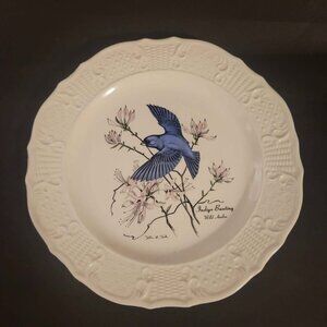 Vintage Indigo Bunting Wild Azalea Plate by Delano Studios from 1962